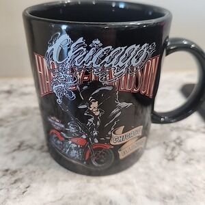 Vintage 1978 Harley Davidson Smoking Gun Coffee Mug Chicago IL 14 oz RARE